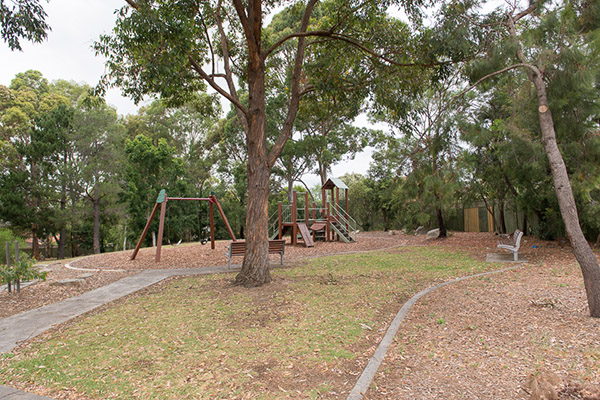 Playground and local park with footpath
