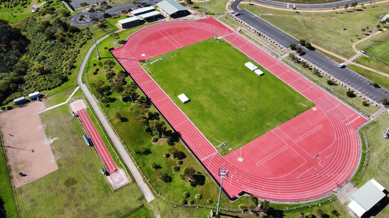 Aerial photo of athletic track complex