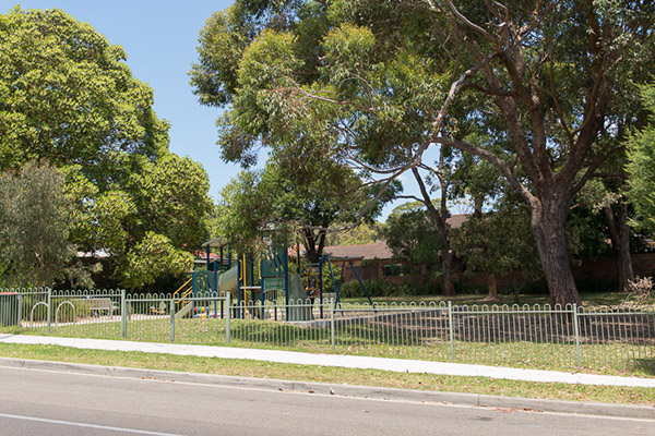 View of park from street