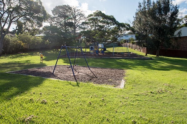 Park with swing set