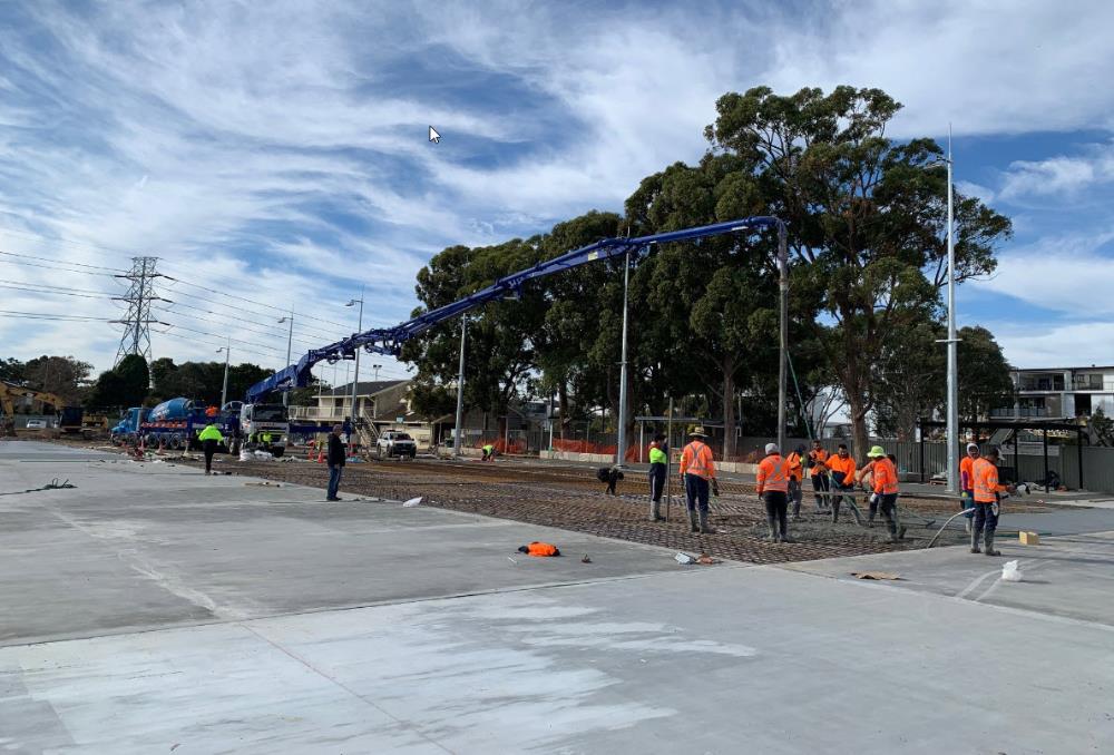 Bellingara netball courts - construction concrete sections