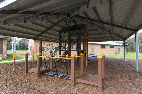 Playground with bark softfall