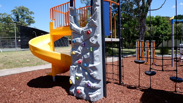 Play slide and climbing tower