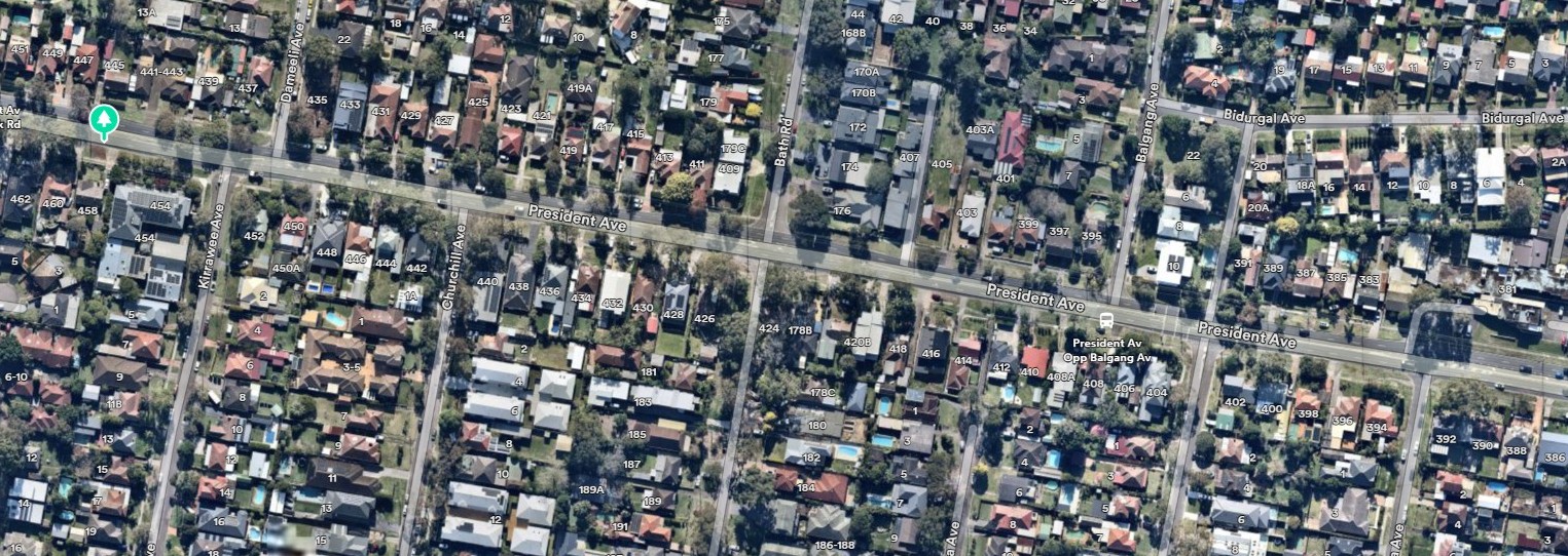 2025 Sep Pres Ave Tree Works Map 2 Oak Rd to Hotham Rd