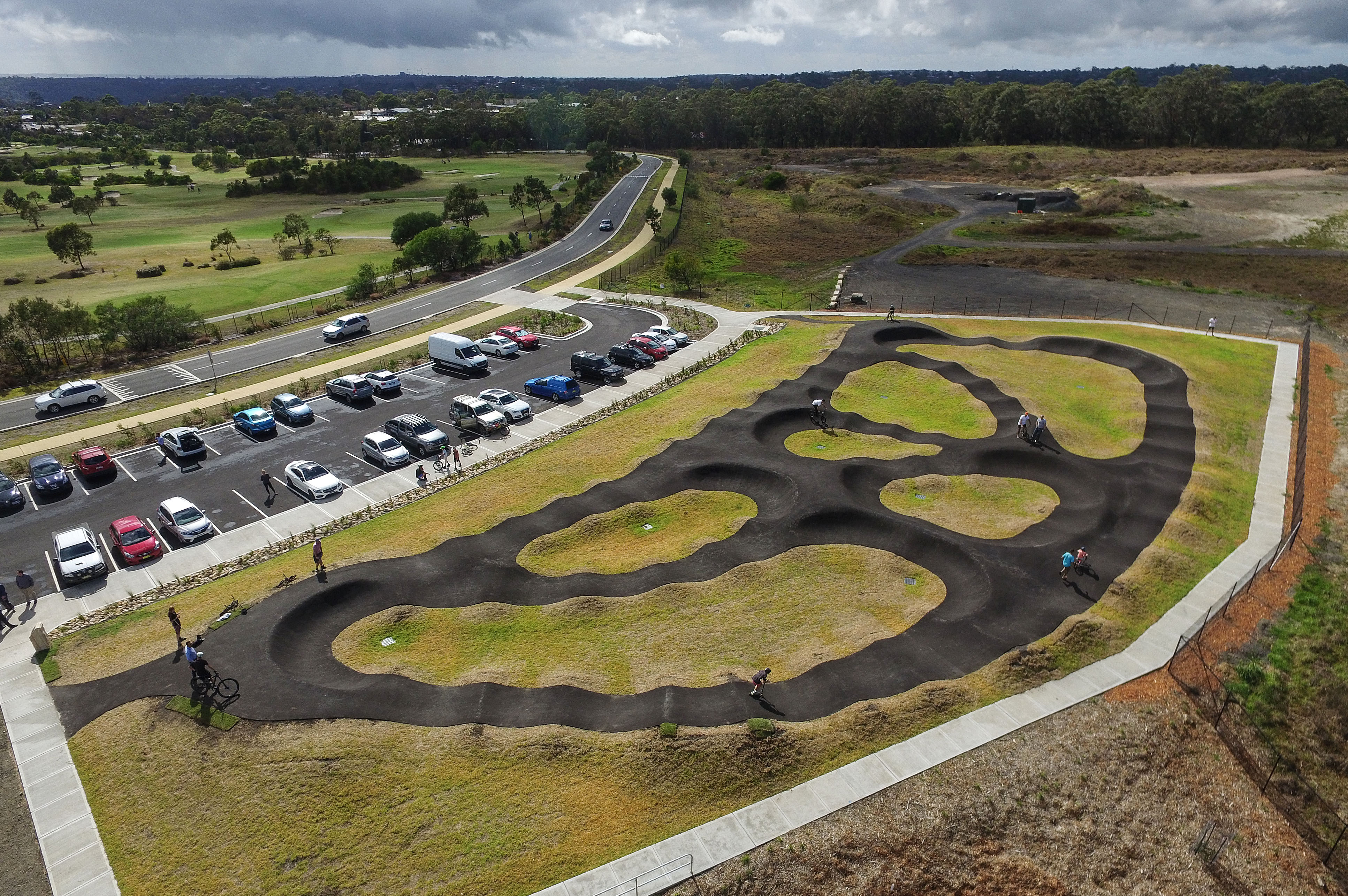 Aerial view of the Ridge Pump track