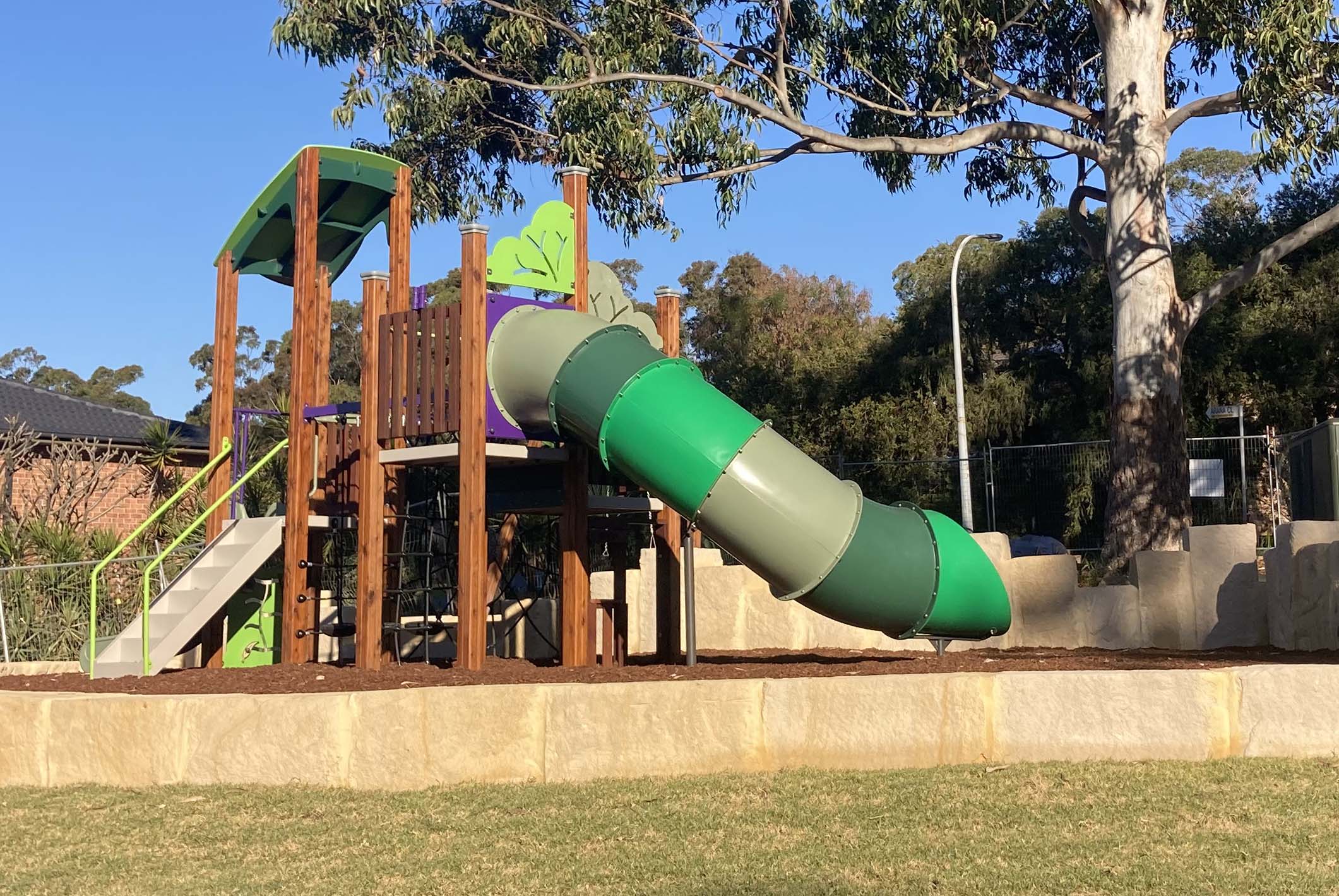 Green tube slide