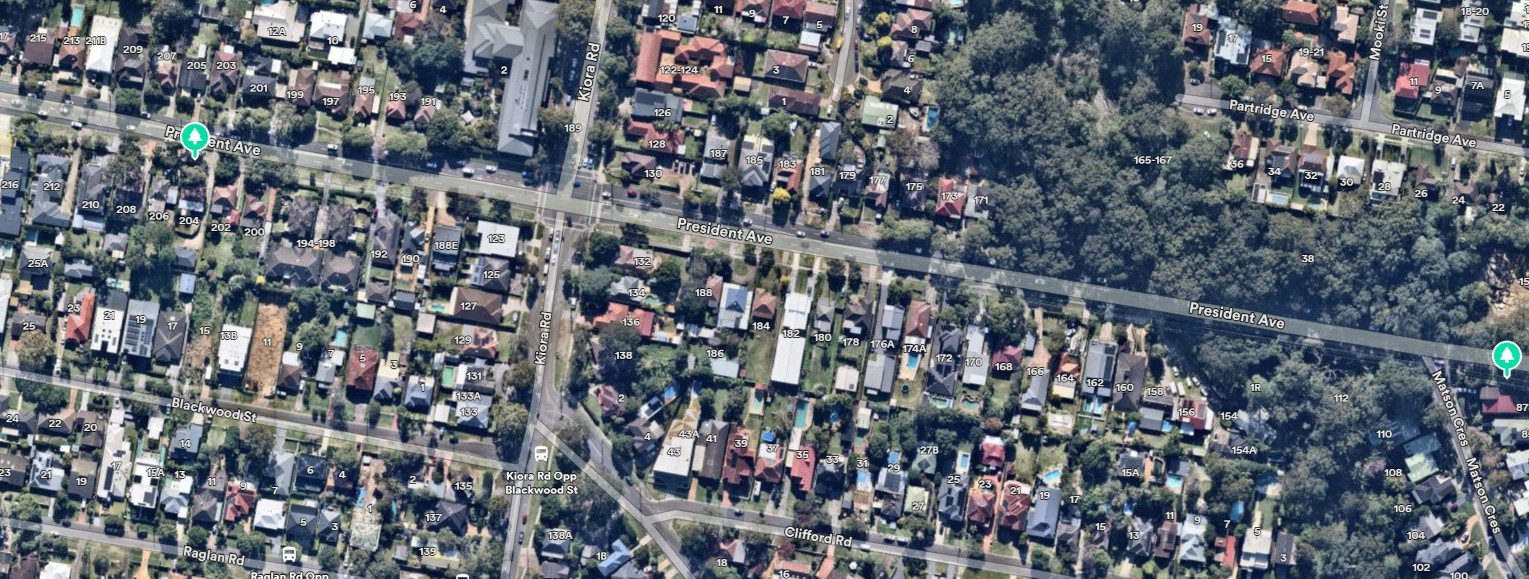 2025 Sep Pres Ave Tree Works Map 4 Wandella Rd to Miranda Rd