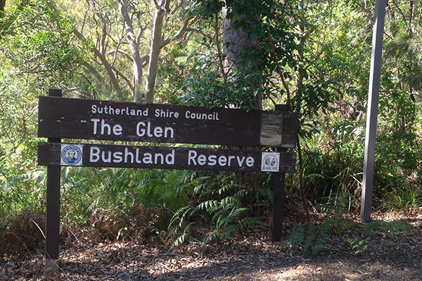Entrance sign to bushland reserve