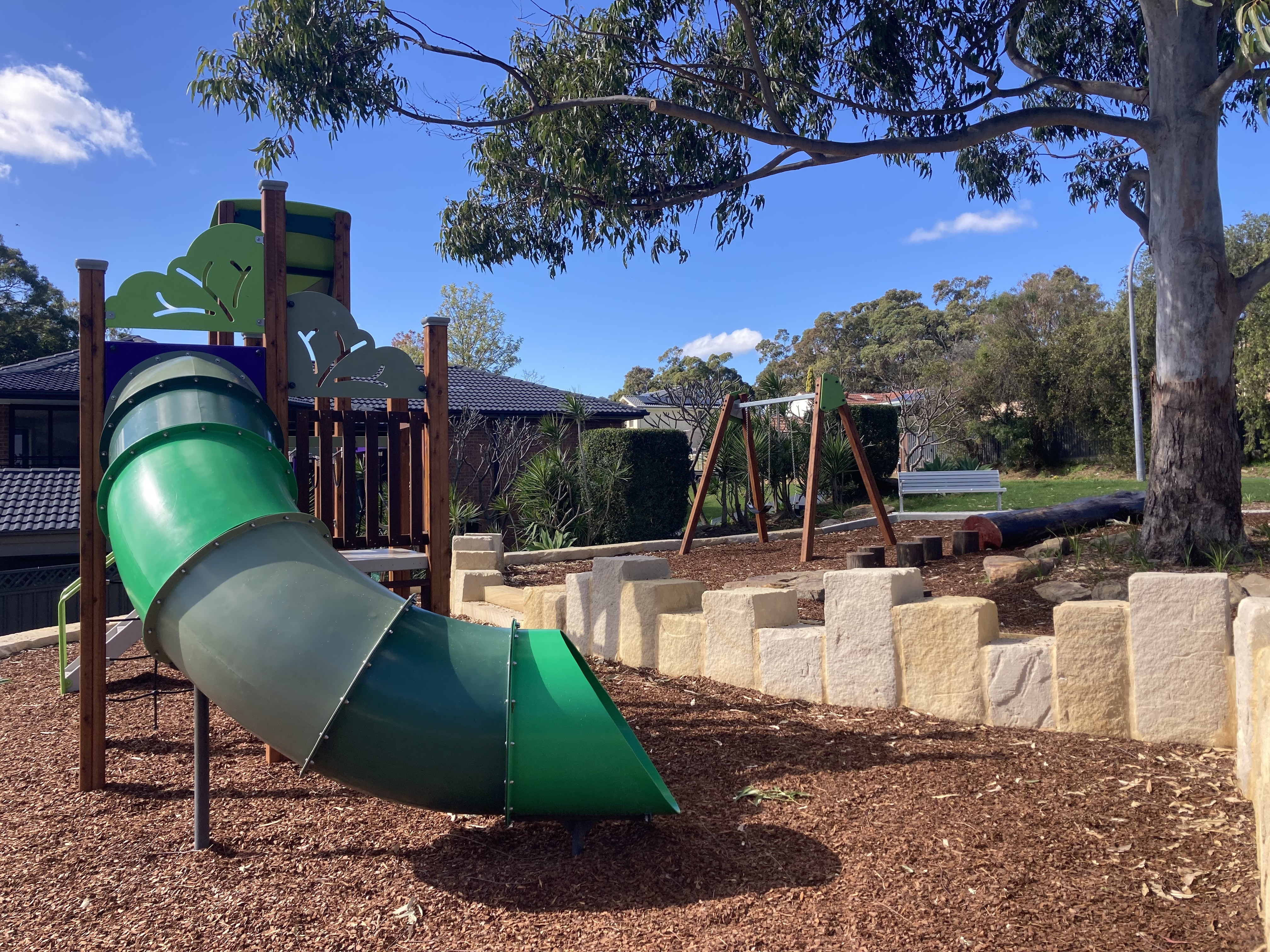 Playground with large slide