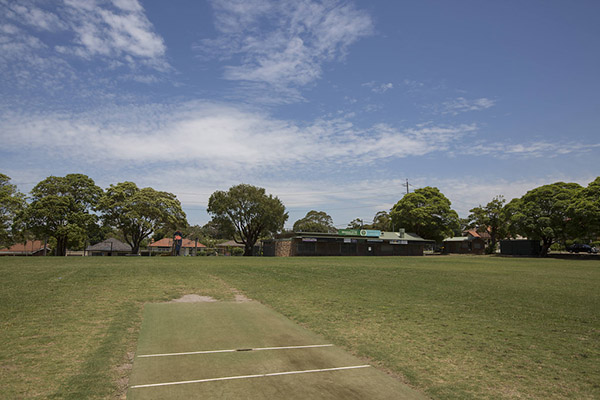 playing fields and cricket pitch