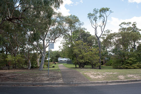 Entrance to park with mature trees