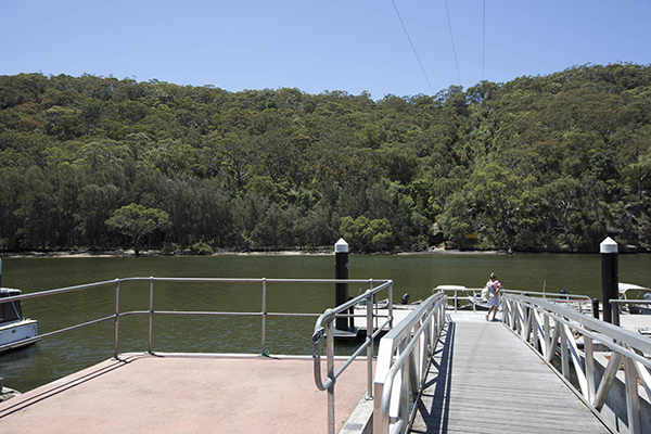 Jetty and floating pontoon by river