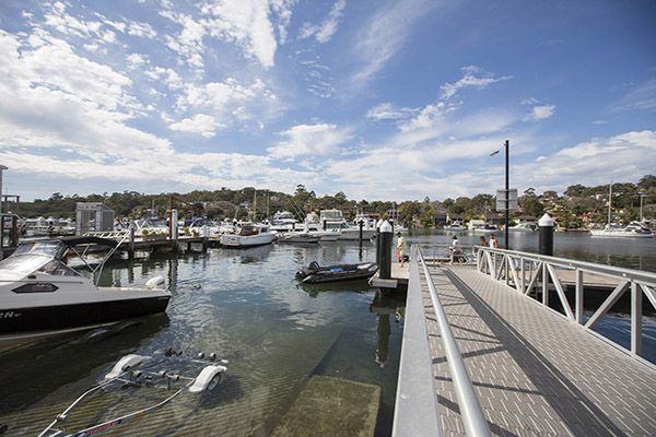 Boat ramp and pontoon