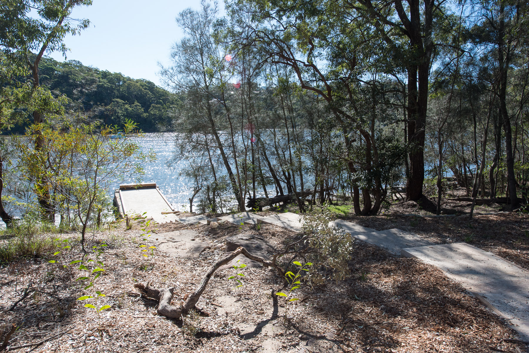 Foreshore with fishing platform