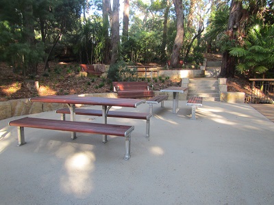 Joseph Banks landscaped area with seating
