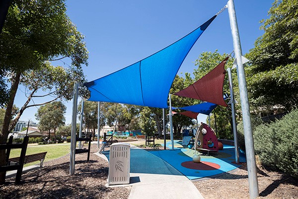 Playground with shade sails
