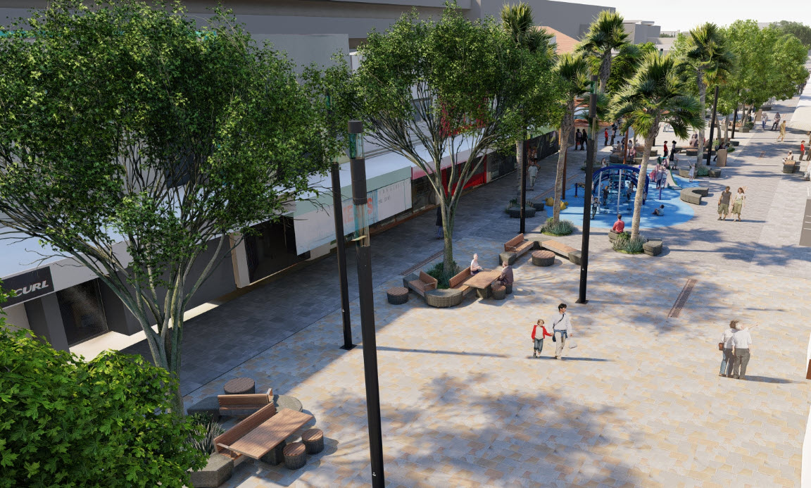 Aerial render of Cronulla Plaza upgrde