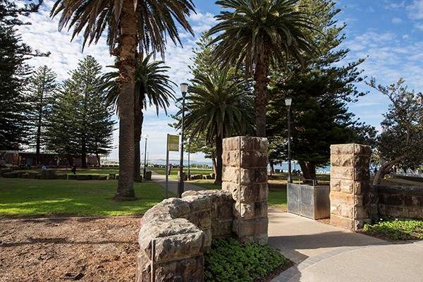 Entrance to park with ocean views