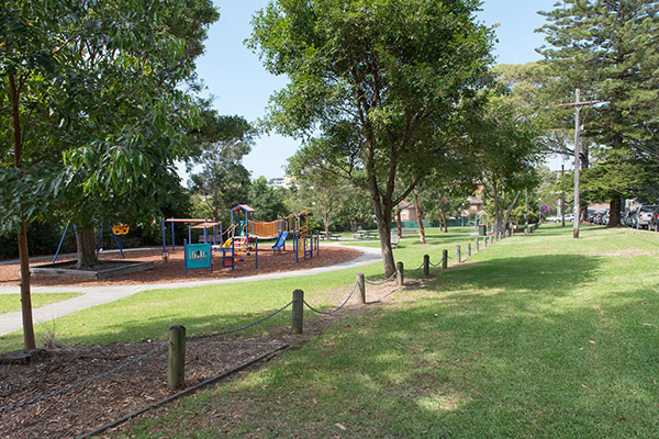 Park with playground and open space