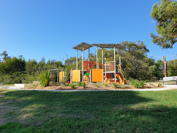 Playground set in bush reserve