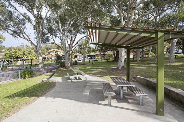 Picnic shelter and seating