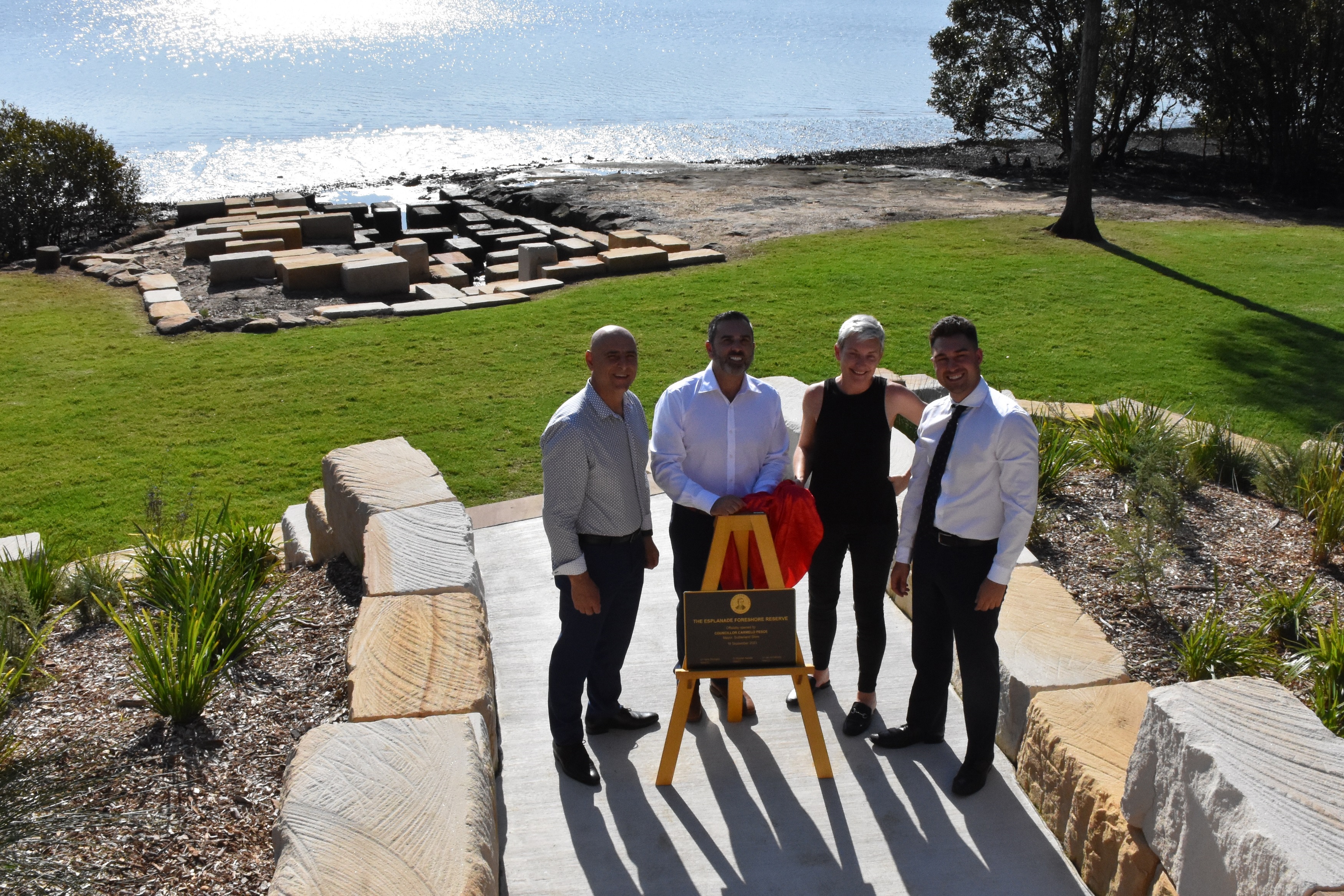 The mayor joined by Ward Councillors to officially open the newly revitalised Esplanade Foreshore Reserve at Sylvania