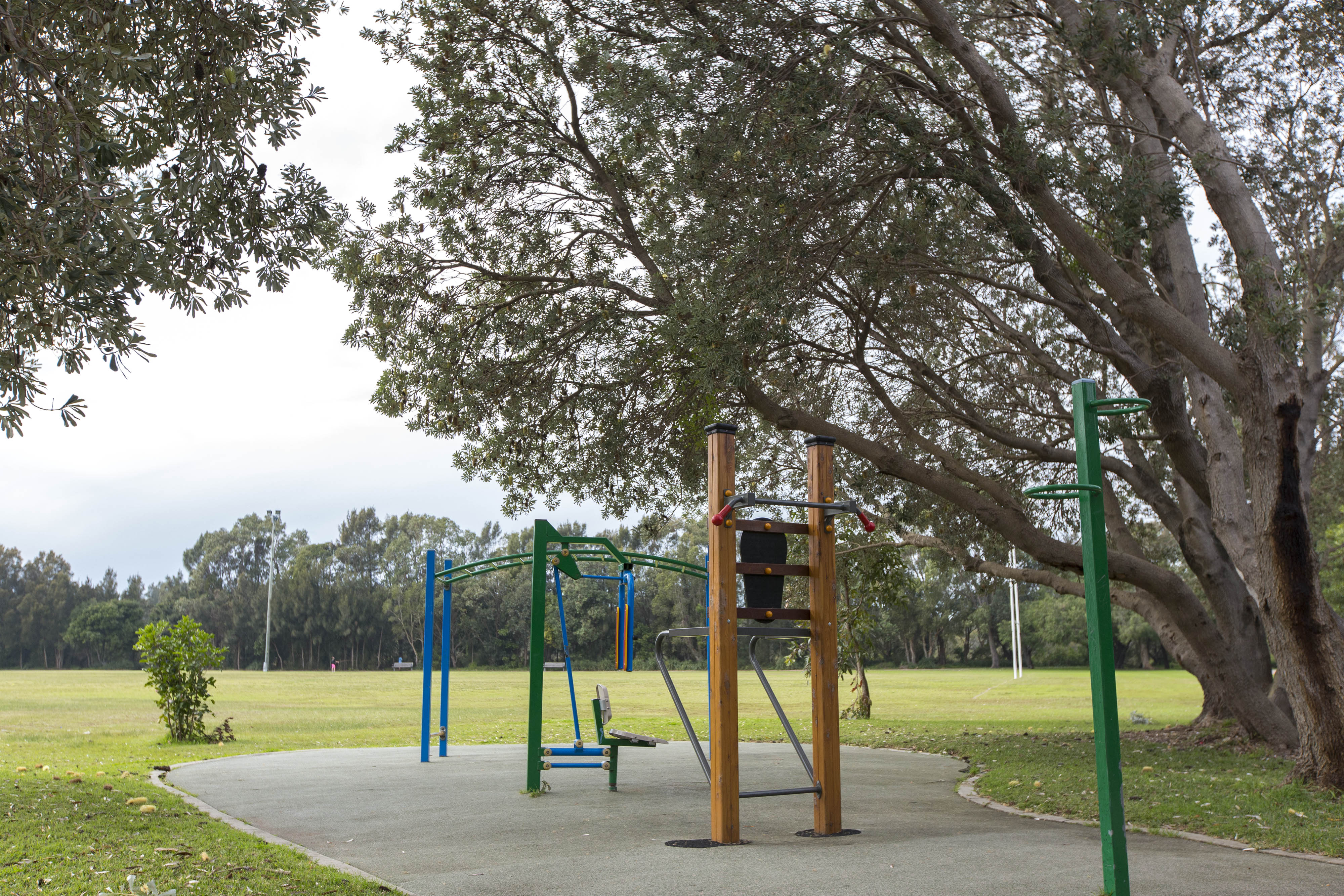 Outdoor exercise equipment in reserve