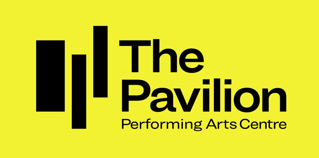 The Pavilion Performing Arts Centre logo and name yellow and black 