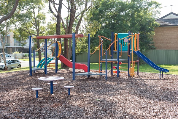 Playground in leafy reserve