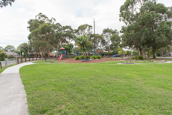 Reserve with grassy open space and playground