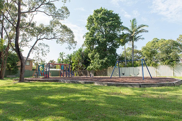 Playground in leafy reserve