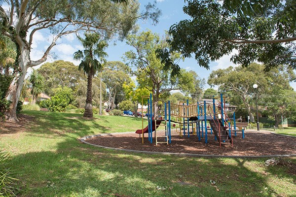 Playground in grassy reserve