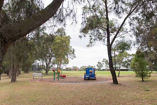 Reserve with playground, playing fields and open space