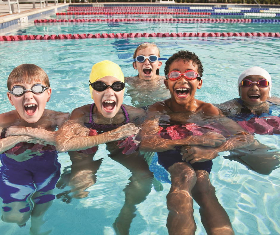 Four kids in pool laughing image for memberships